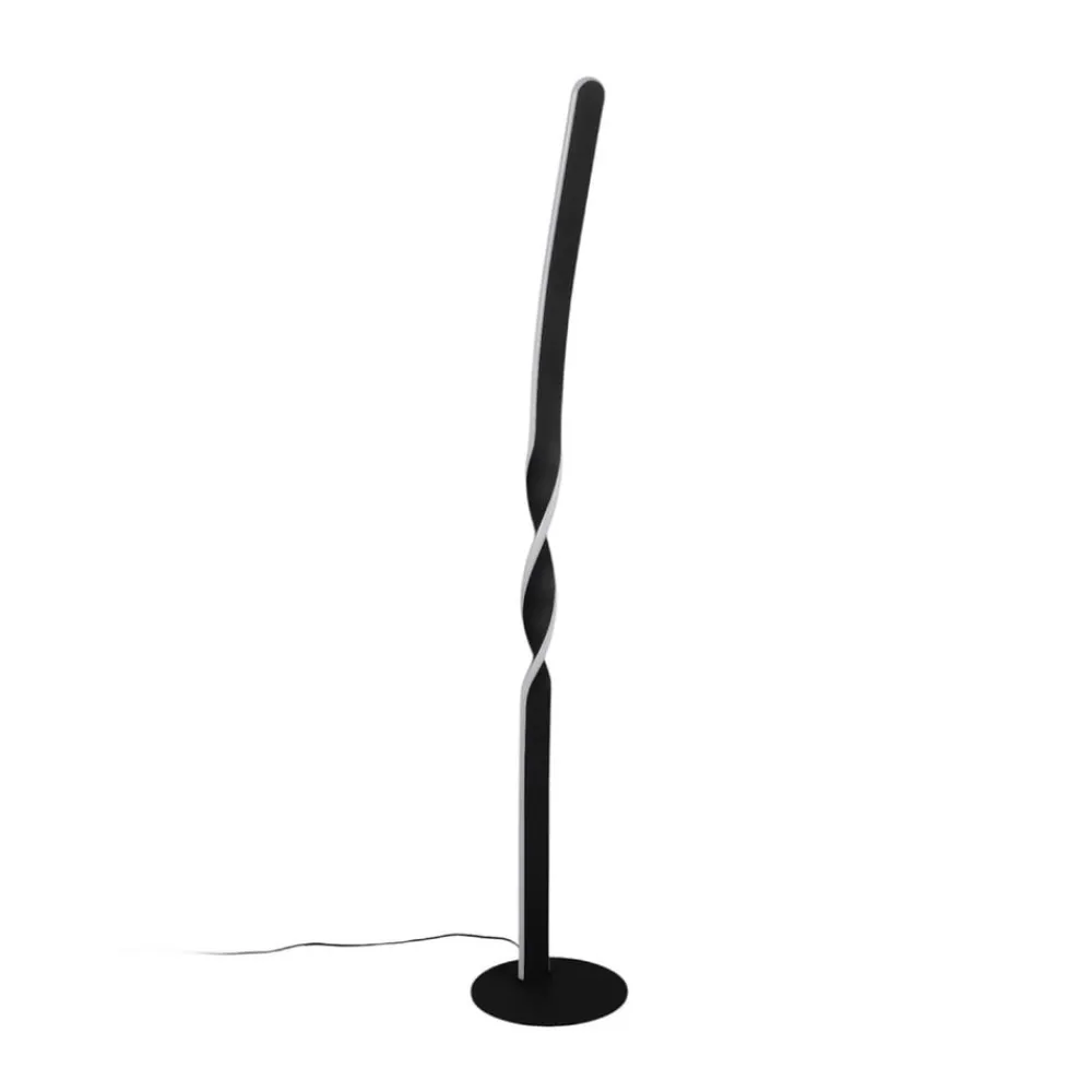 Reality Leuchten Gulvlamper|Gulvlamper > LED-gulvlampe Ginko, sort mat, metal, højde 110 cm