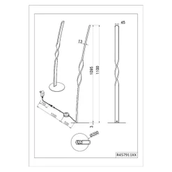 Reality Leuchten Gulvlamper|Gulvlamper > LED-gulvlampe Ginko, sort mat, metal, højde 110 cm