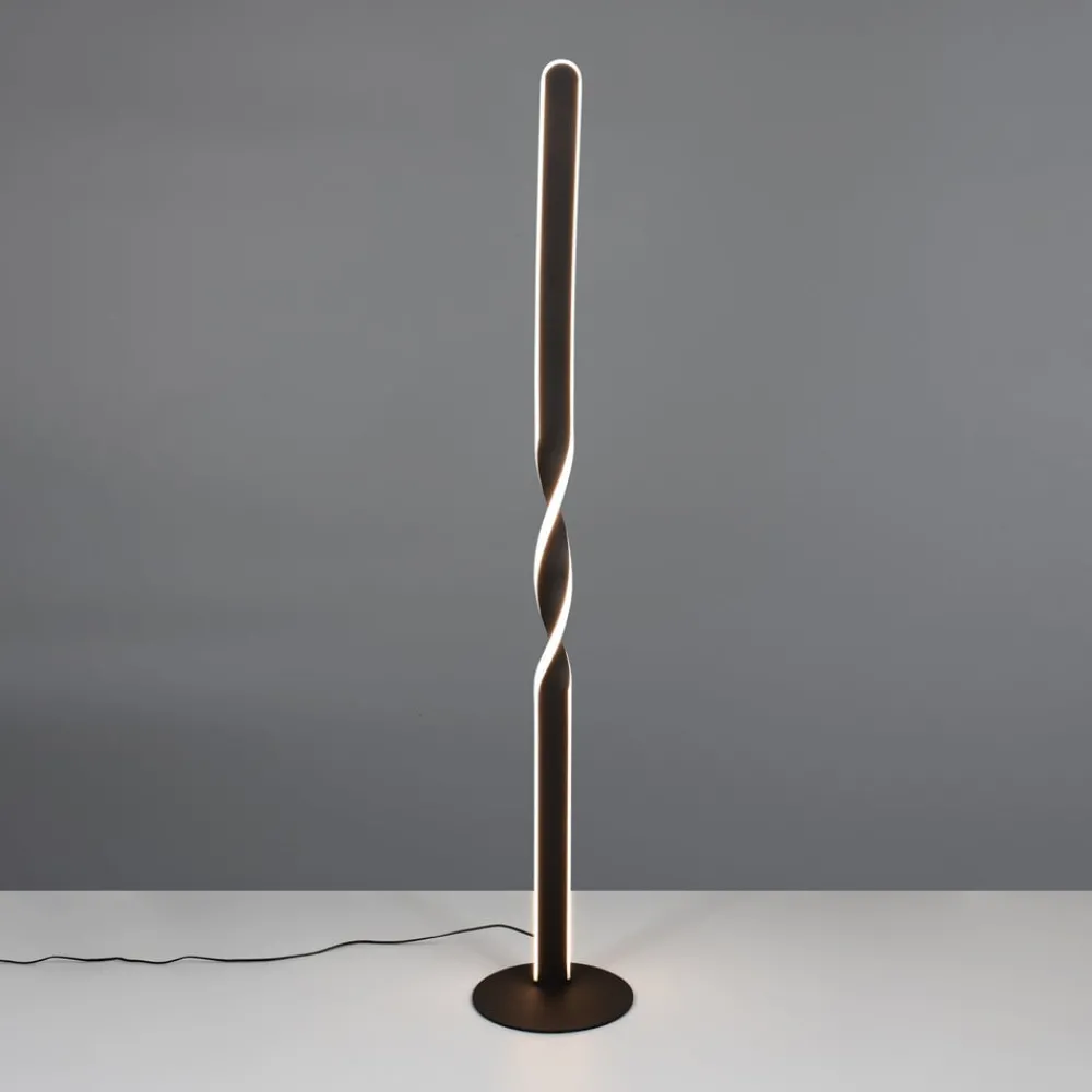 Reality Leuchten Gulvlamper|Gulvlamper > LED-gulvlampe Ginko, sort mat, metal, højde 110 cm
