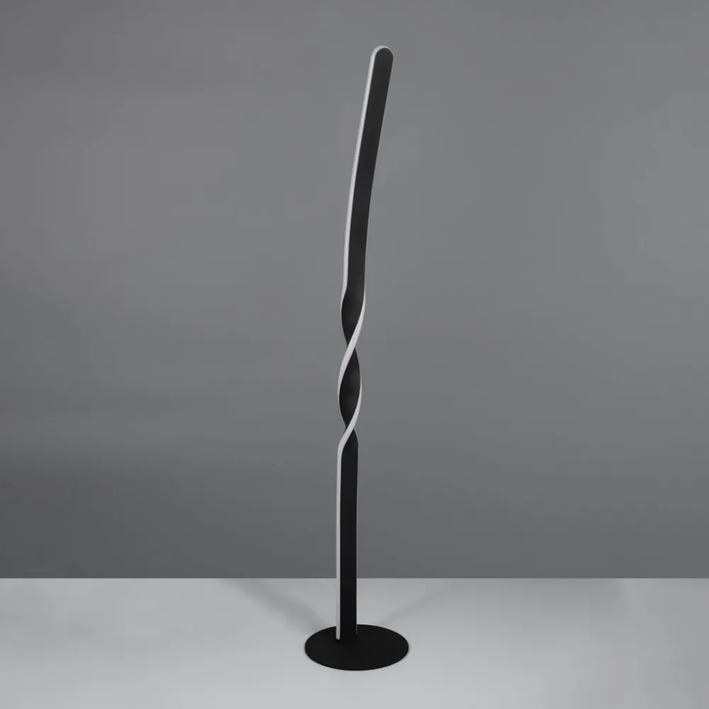 Reality Leuchten Gulvlamper|Gulvlamper > LED-gulvlampe Ginko, sort mat, metal, højde 110 cm
