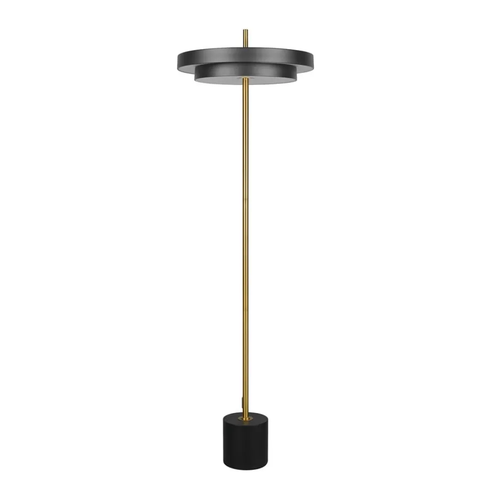 Trio Lighting Gulvlamper > LED-gulvlampe Keaton, sort/guldfarvet, højde 138 cm, CCT