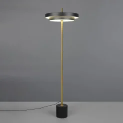 Trio Lighting Gulvlamper > LED-gulvlampe Keaton, sort/guldfarvet, højde 138 cm, CCT
