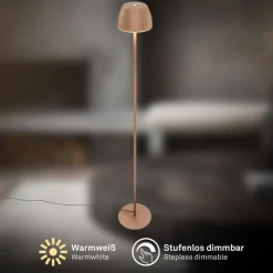 Briloner Gulvlamper > LED-gulvlampe Loca, brun, højde 123 cm, plast/metal