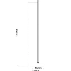 Näve Gulvlamper > LED-gulvlampe Lupa sort højde 135 cm metal touchdim
