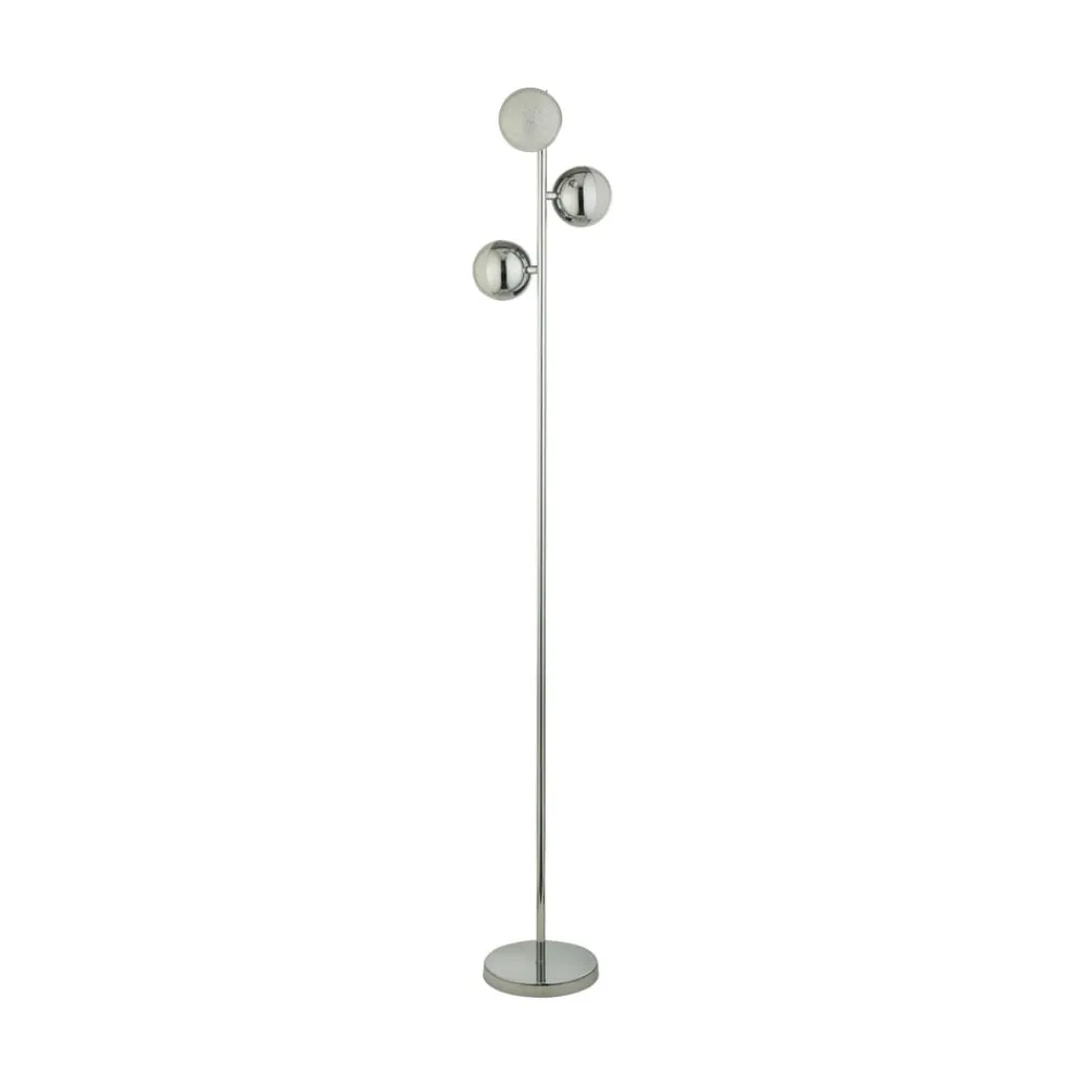 Searchlight Gulvlamper|Gulvlamper > LED-gulvlampe Marbles, kromfarvet, glas, 152 cm høj