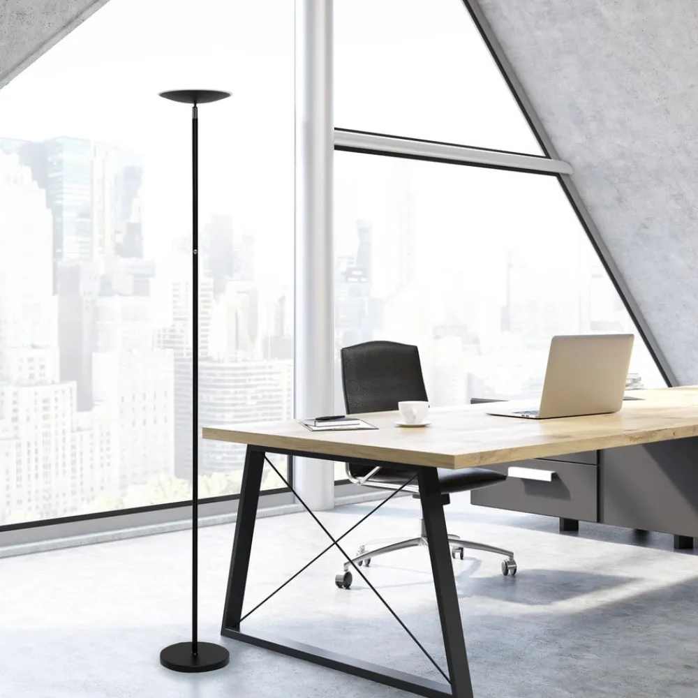 Maul Arbejdsrum/Kontor|Gulvlamper > LED-gulvlampe sphere, sort, dæmpbar, højde 183 cm