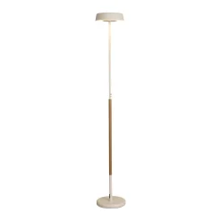 Mantra Iluminación Gulvlamper|Gulvlamper > LED-gulvlampe Noa II, touchdæmper, stål, hvid/træfarvet