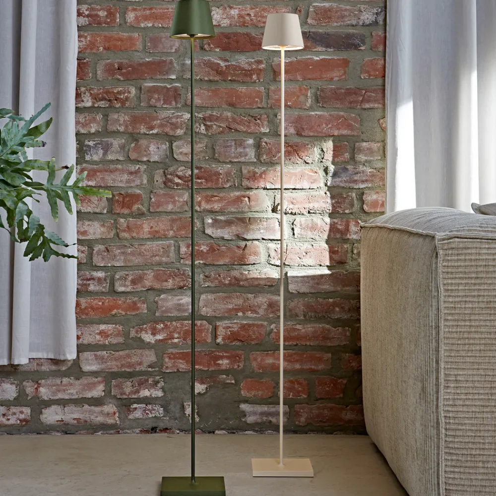 Sigor Terrassebelysning > LED-gulvlampe Nuindie IP54 120 cm rund USB-C dune beige