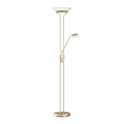 FISCHER & HONSEL Gulvlamper|Gulvlamper > LED-gulvlampe Pool, messingfarvet, højde 182 cm, 2 lyskilder.