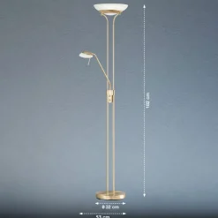 FISCHER & HONSEL Gulvlamper|Gulvlamper > LED-gulvlampe Pool, messingfarvet, højde 182 cm, 2 lyskilder.