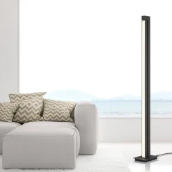 Gulvlamper ^ PURE LED-gulvlampe Lines, antracit, fjernbetjening, 140 cm