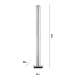 PURE Gulvlamper > LED-gulvlampe Lines, sølv, fjernbetjening, 140 cm