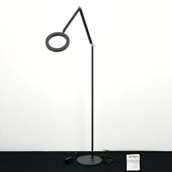 Gulvlamper|Gulvlamper ^ ORION LED-gulvlampe Ringo, sort, metal, justerbar, dæmpbar