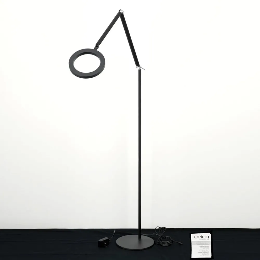 Gulvlamper|Gulvlamper ^ ORION LED-gulvlampe Ringo, sort, metal, justerbar, dæmpbar