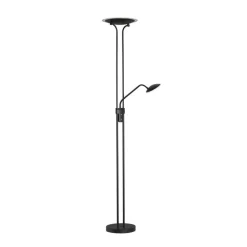Gulvlamper|Gulvlamper ^ FISCHER & HONSEL LED-gulvlampe Tallri, sort, 180 cm, 2 lyskilder, metal, CCT