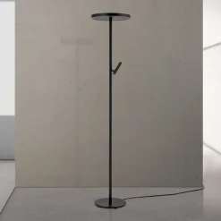 ORION Gulvlamper > LED-gulvlampe Teide, sort, metal, læselampe, dæmper
