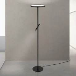 ORION Gulvlamper > LED-gulvlampe Teide, sort, metal, læselampe, dæmper