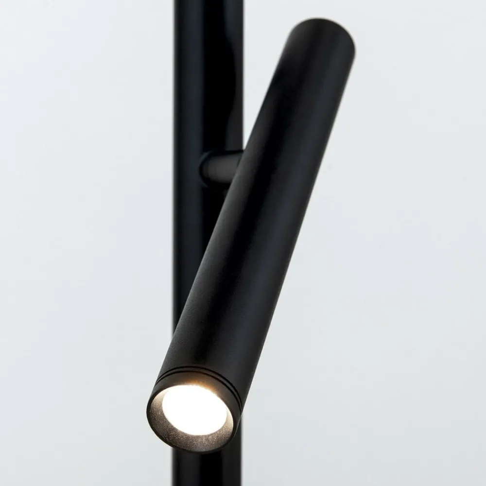 ORION Gulvlamper > LED-gulvlampe Teide, sort, metal, læselampe, dæmper