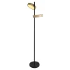Gulvlamper ^ Näve LED-gulvlampe Tessa sort/beige 165 cm Touchdim CCT 2 lyskilder.