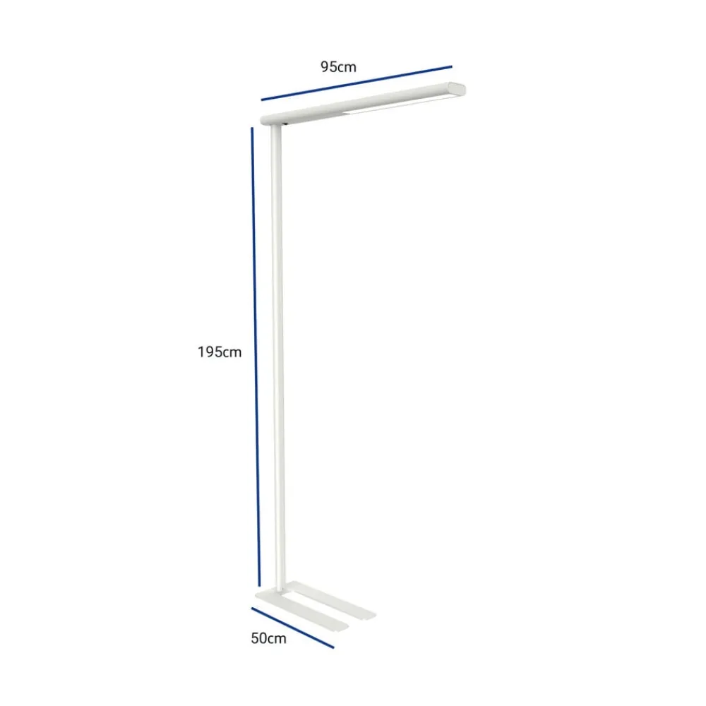 Maul Arbejdsrum/Kontor > LED-gulvlampe til kontor jet, hvid, højde 195 cm
