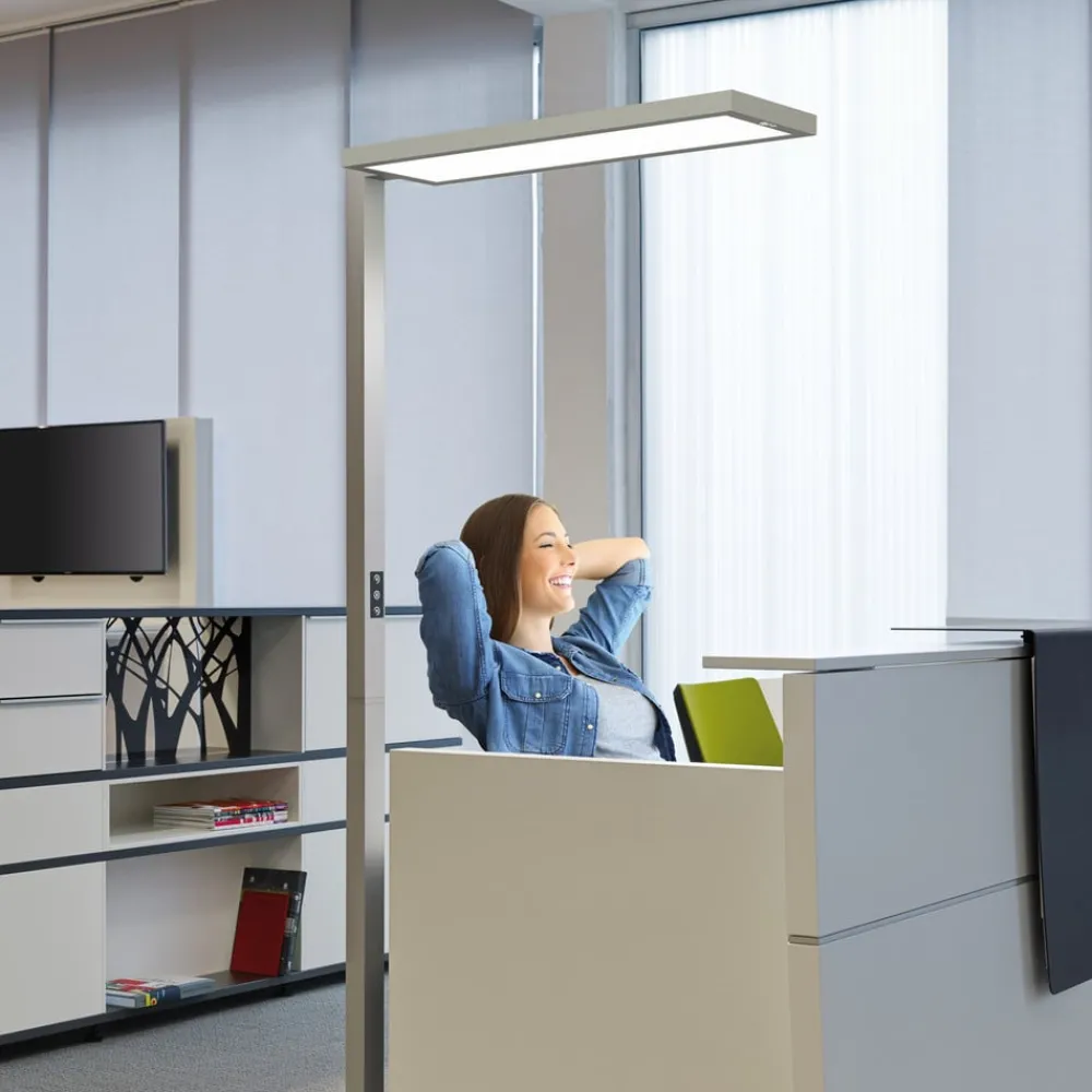 Maul Arbejdsrum/Kontor > LED-gulvlampe til kontor senja, sølvfarvet, sensor, 196 cm