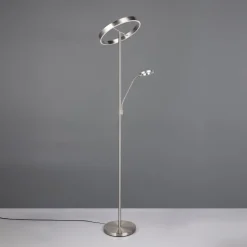 Trio Lighting Gulvlamper|Gulvlamper > LED-gulvlampe Willis, nikkel, højde 180 cm, metal CCT-dæmper