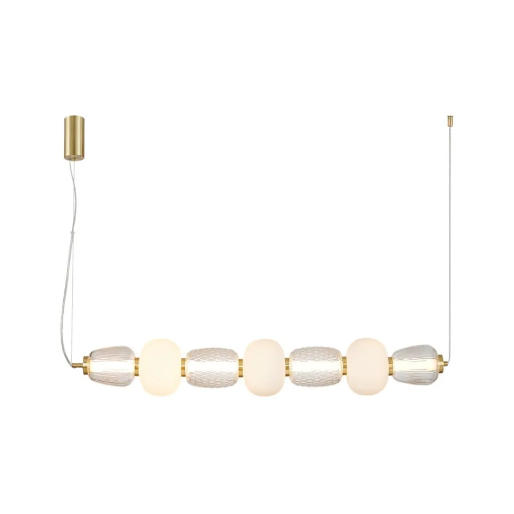 Eko-Light Pendellamper > LED-hængelampe Caro, glas transparent/opal, længde 110 cm