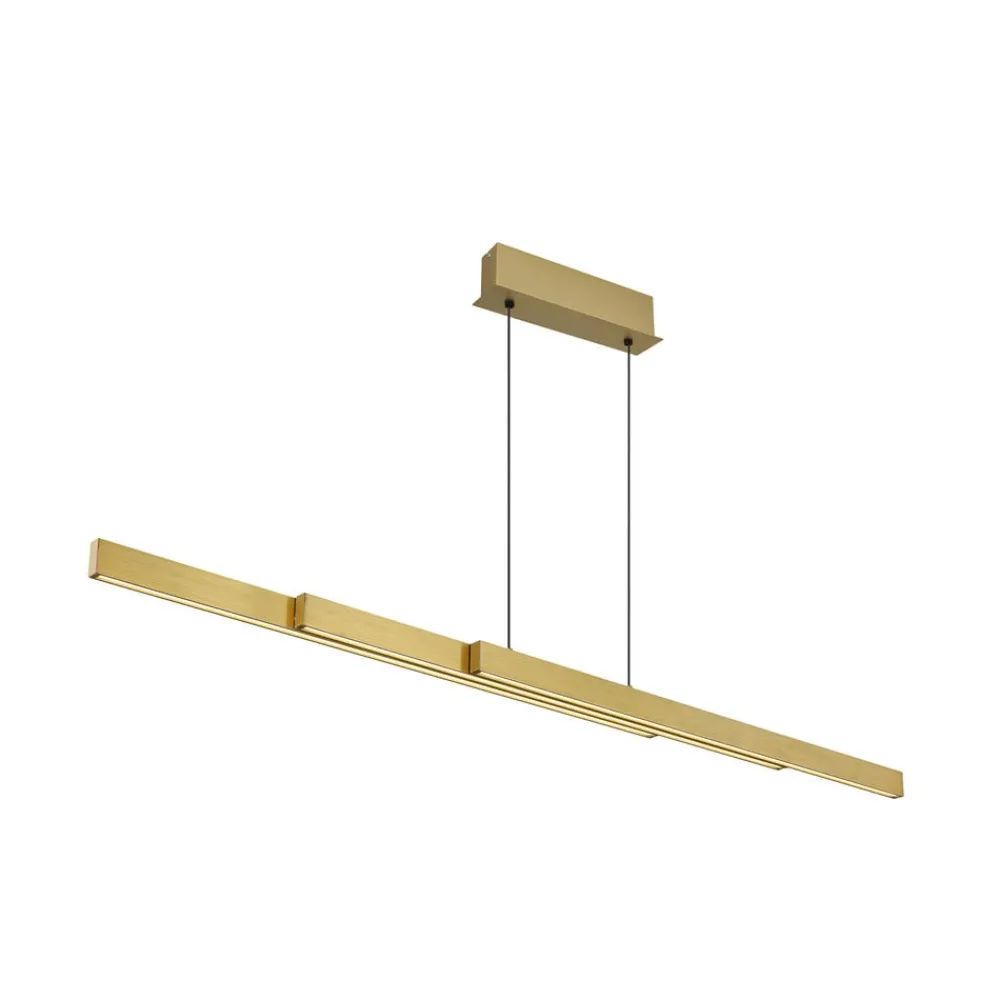 Pendellamper ^ Globo LED-hængelampe Ethan, messingfarvet, 150 cm, udtrækkelig