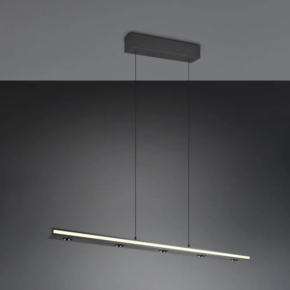Trio Lighting Arbejdsrum/Kontor|Pendellamper > LED-hængelampe Graham, sort, metal, op/ned, CCT, dæmper