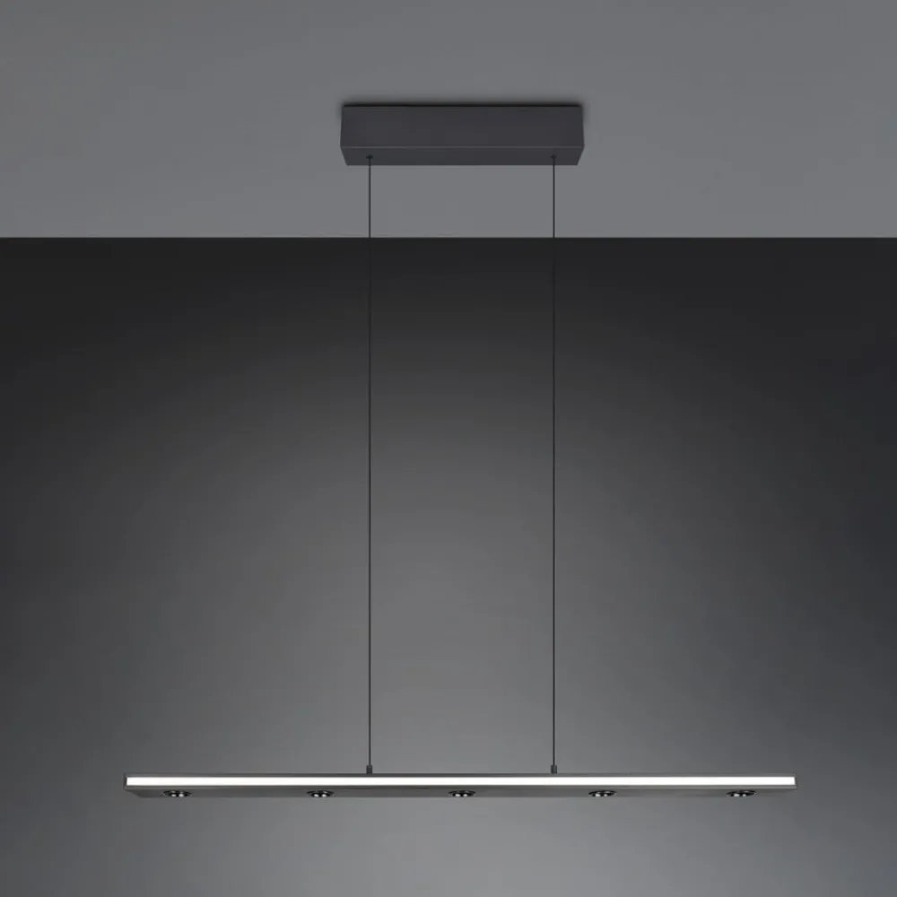 Trio Lighting Arbejdsrum/Kontor|Pendellamper > LED-hængelampe Graham, sort, metal, op/ned, CCT, dæmper