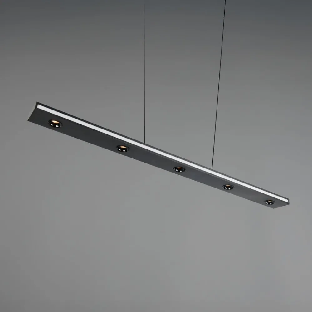 Trio Lighting Arbejdsrum/Kontor|Pendellamper > LED-hængelampe Graham, sort, metal, op/ned, CCT, dæmper