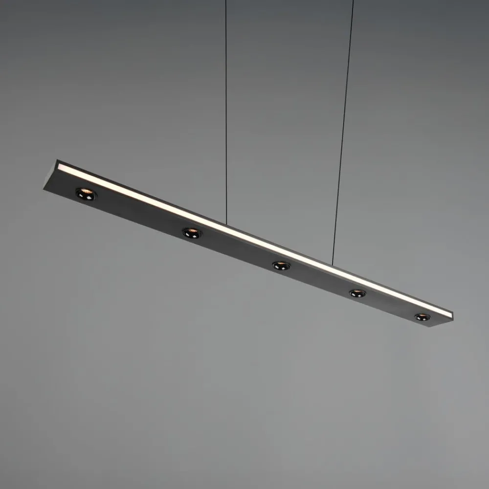 Trio Lighting Arbejdsrum/Kontor|Pendellamper > LED-hængelampe Graham, sort, metal, op/ned, CCT, dæmper