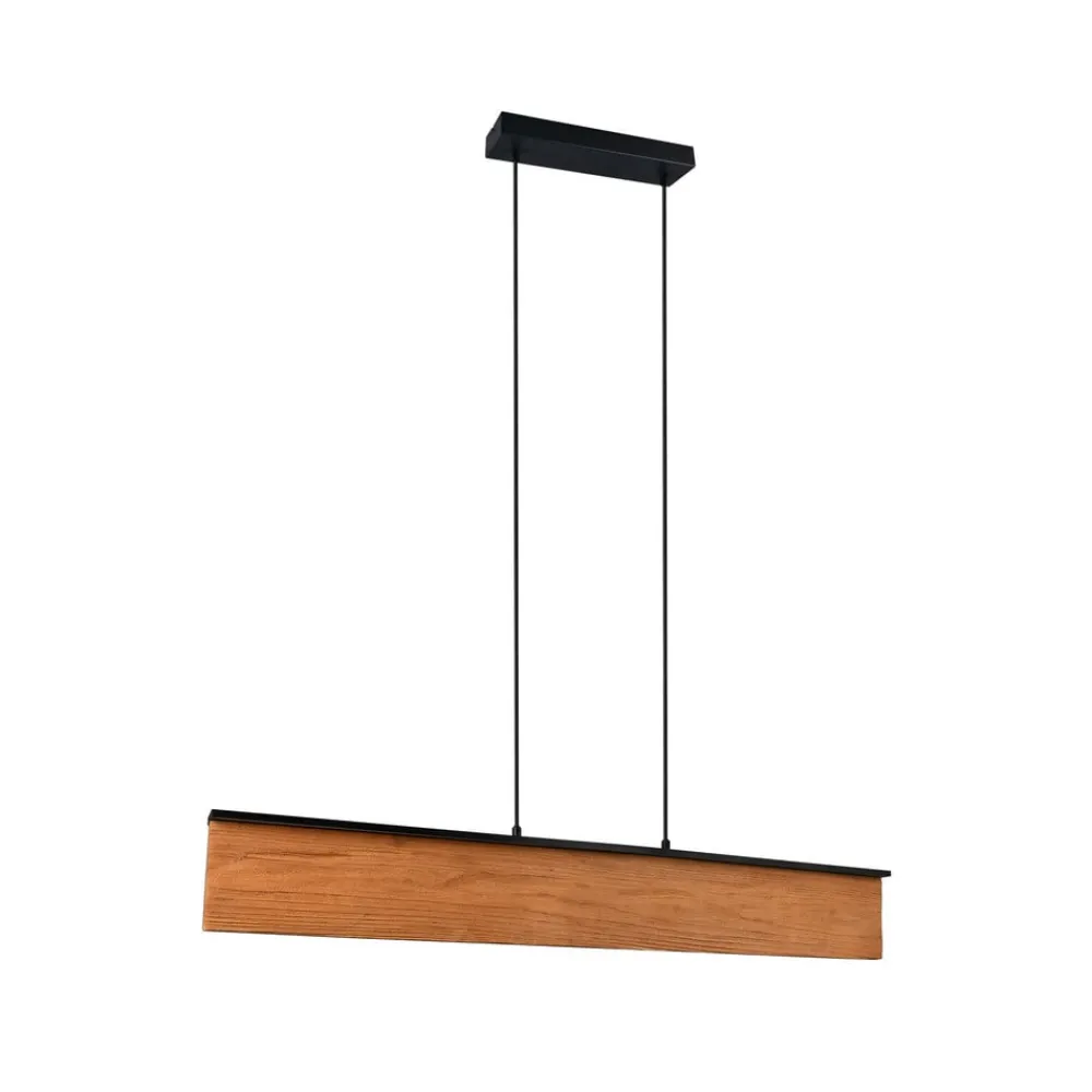 Trio Lighting Pendellamper > LED-hængelampe Kalea, længde 110 cm, træfarvet, træ