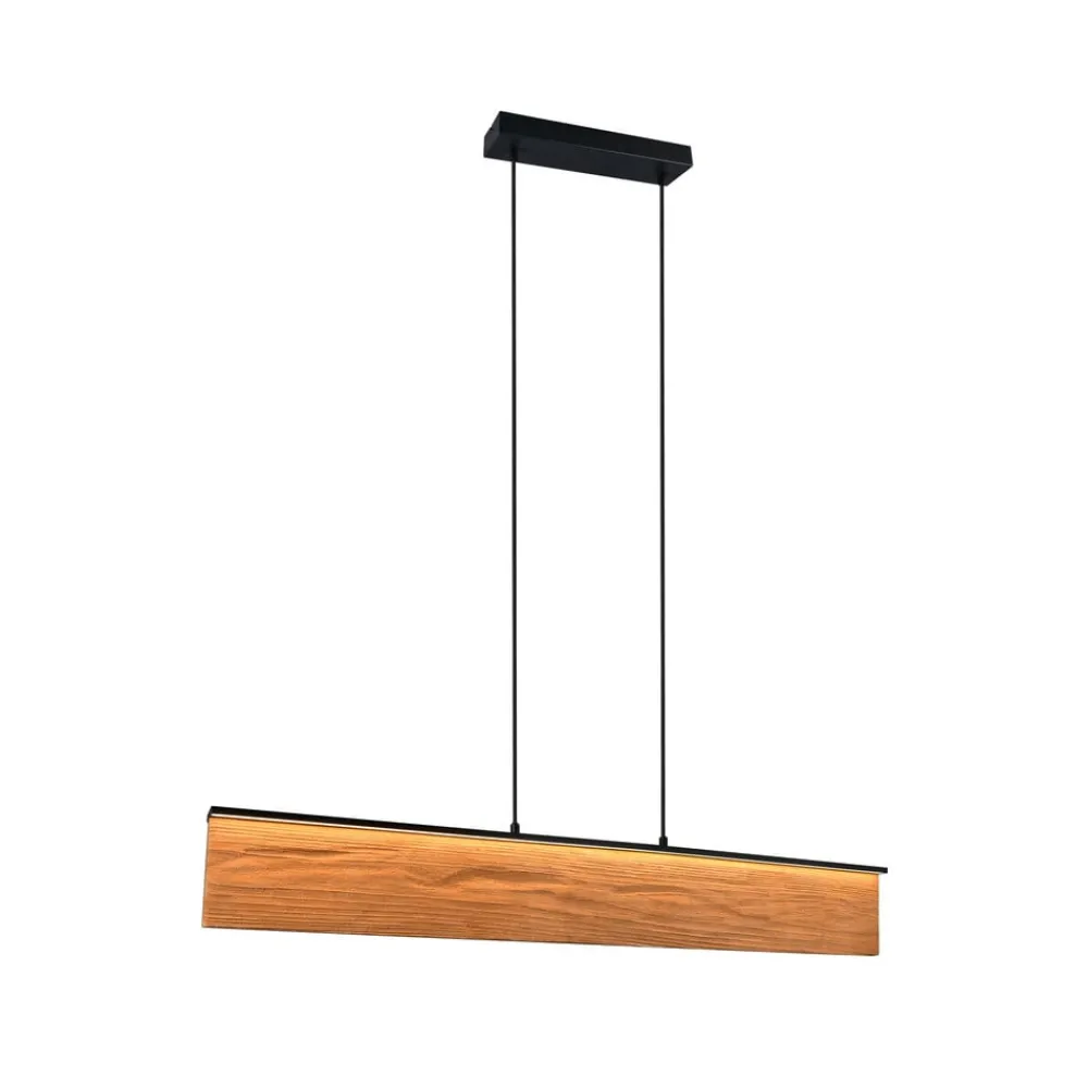 Trio Lighting Pendellamper > LED-hængelampe Kalea, længde 110 cm, træfarvet, træ