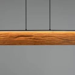 Trio Lighting Pendellamper > LED-hængelampe Kalea, længde 110 cm, træfarvet, træ