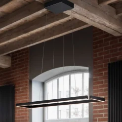 Arbejdsrum/Kontor ^ Knapstein LED-hængelampe Marisa-100, sort mat, 100 x20 cm