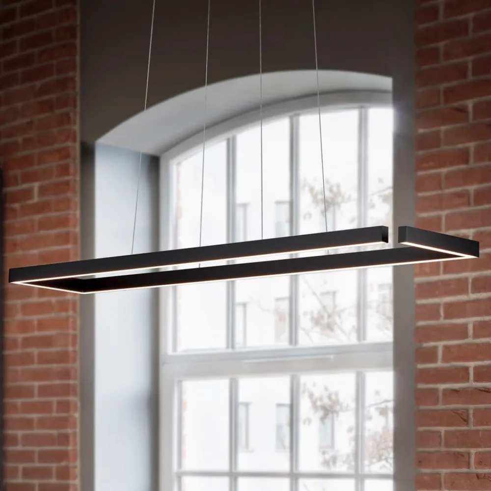 Arbejdsrum/Kontor ^ Knapstein LED-hængelampe Marisa-100, sort mat, 100 x20 cm