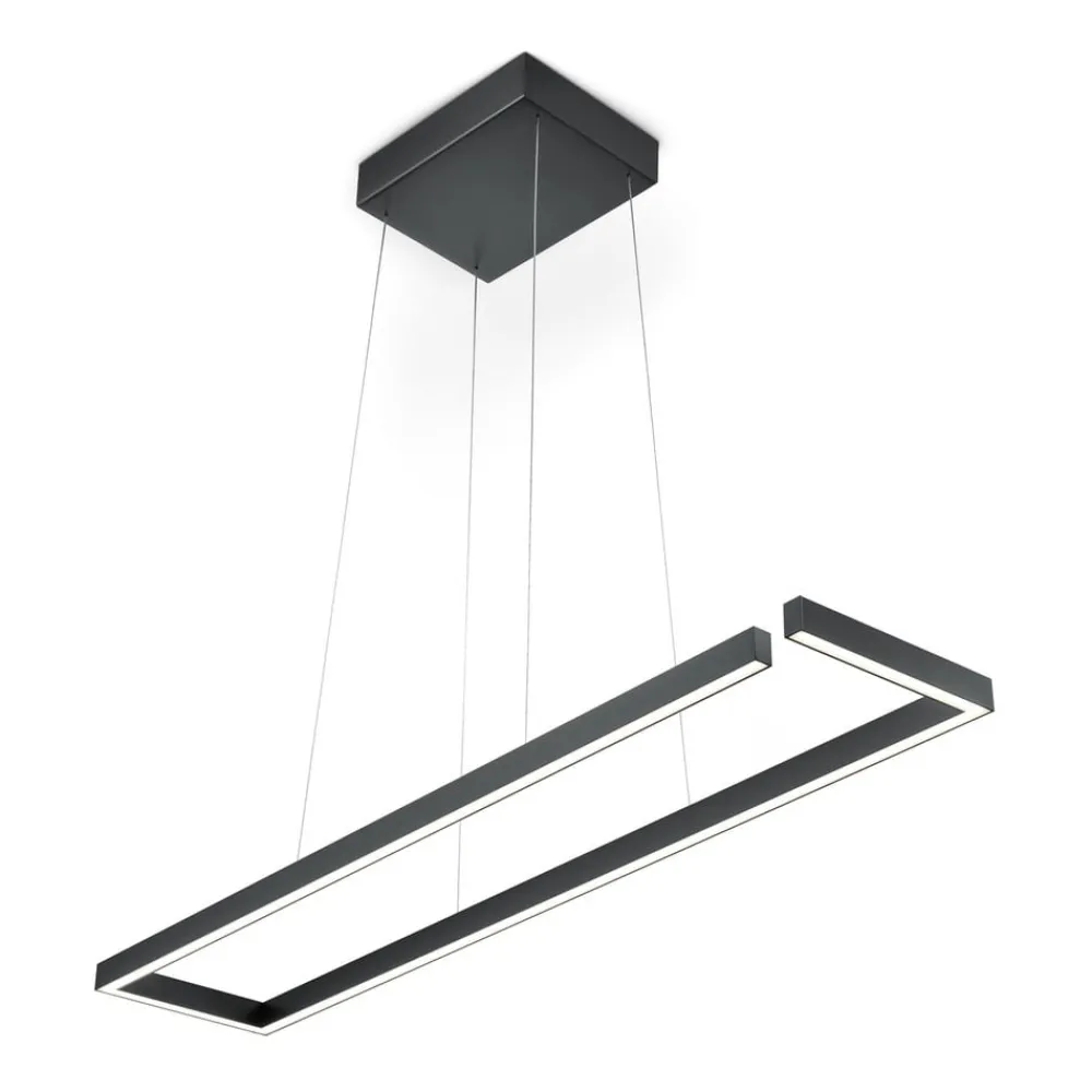 Arbejdsrum/Kontor ^ Knapstein LED-hængelampe Marisa-100, sort mat, 100 x20 cm