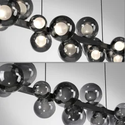 PURE Pendellamper > LED-hængelampe E-Popup, platin, glas, CCT, 18-flg.