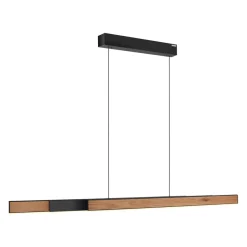 Pendellamper ^ PURE LED-hængelampe Moto-Rise, eg/sort perle, aluminium, CCT