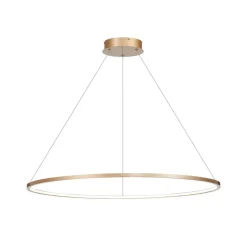 Pendellamper ^ Milagro Lighting LED-hængelampe Saturno, Ø 100 cm, guldfarvet, 1 lyskilde, 4.000 K