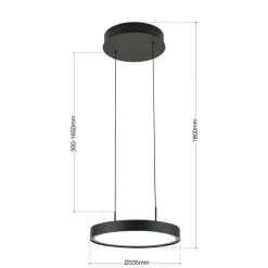 Pendellamper ^ ORION LED-hængelampe Teide, sort, 1 lyskilde, metal, 2.700 K