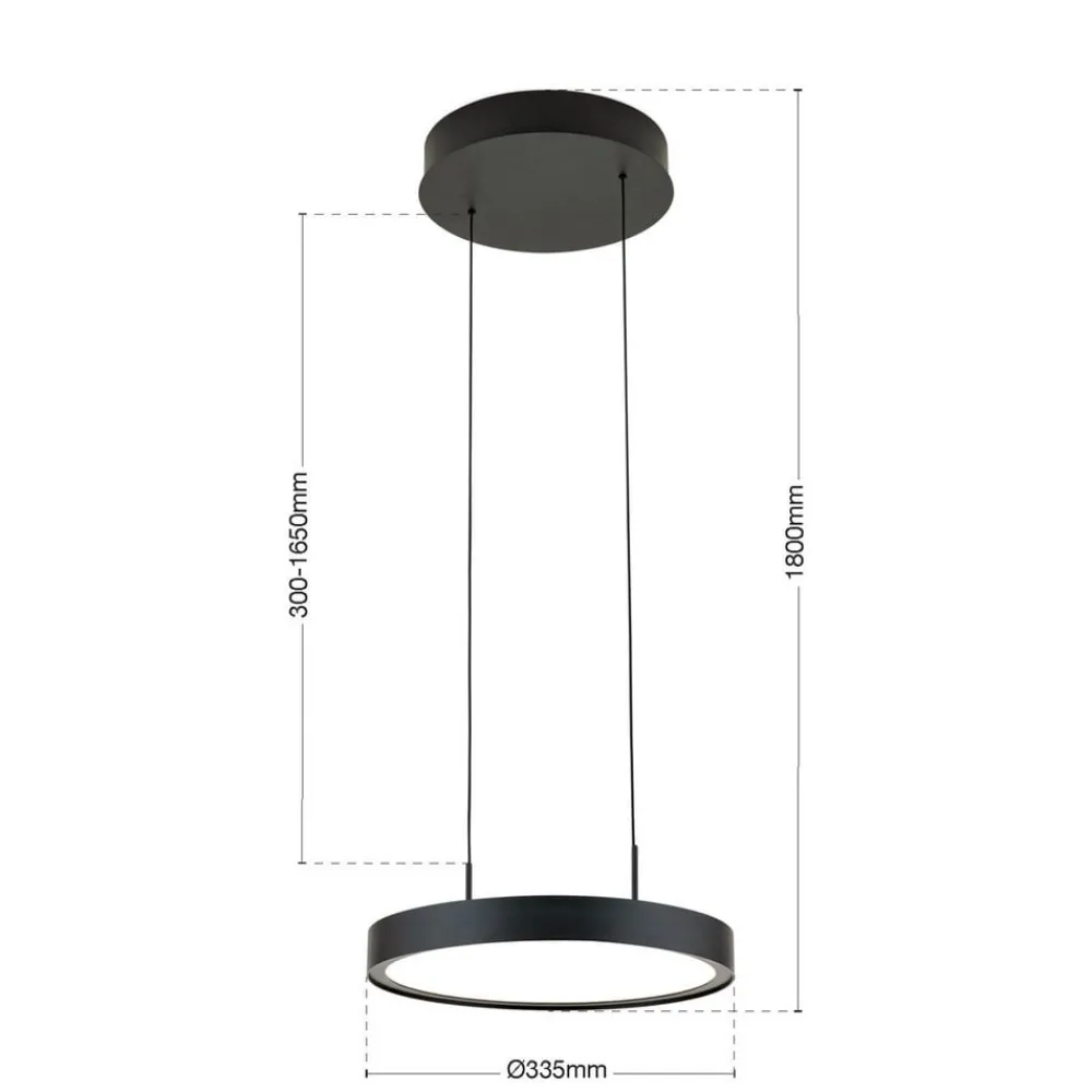 Pendellamper ^ ORION LED-hængelampe Teide, sort, 1 lyskilde, metal, 2.700 K