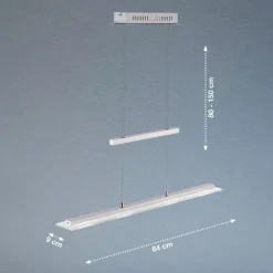 FISCHER & HONSEL Pendellamper > LED-hængelampe Tenso, nikkel, 64 cm, metal, CCT, dæmper