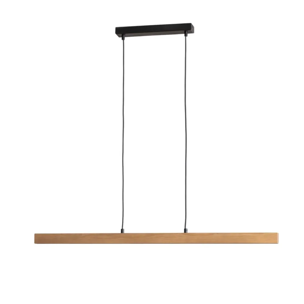 TK Lighting Pendellamper|Pendellamper > LED-hængelampe Teo, fyrretræ, længde 96 cm, træ, bjælkeform