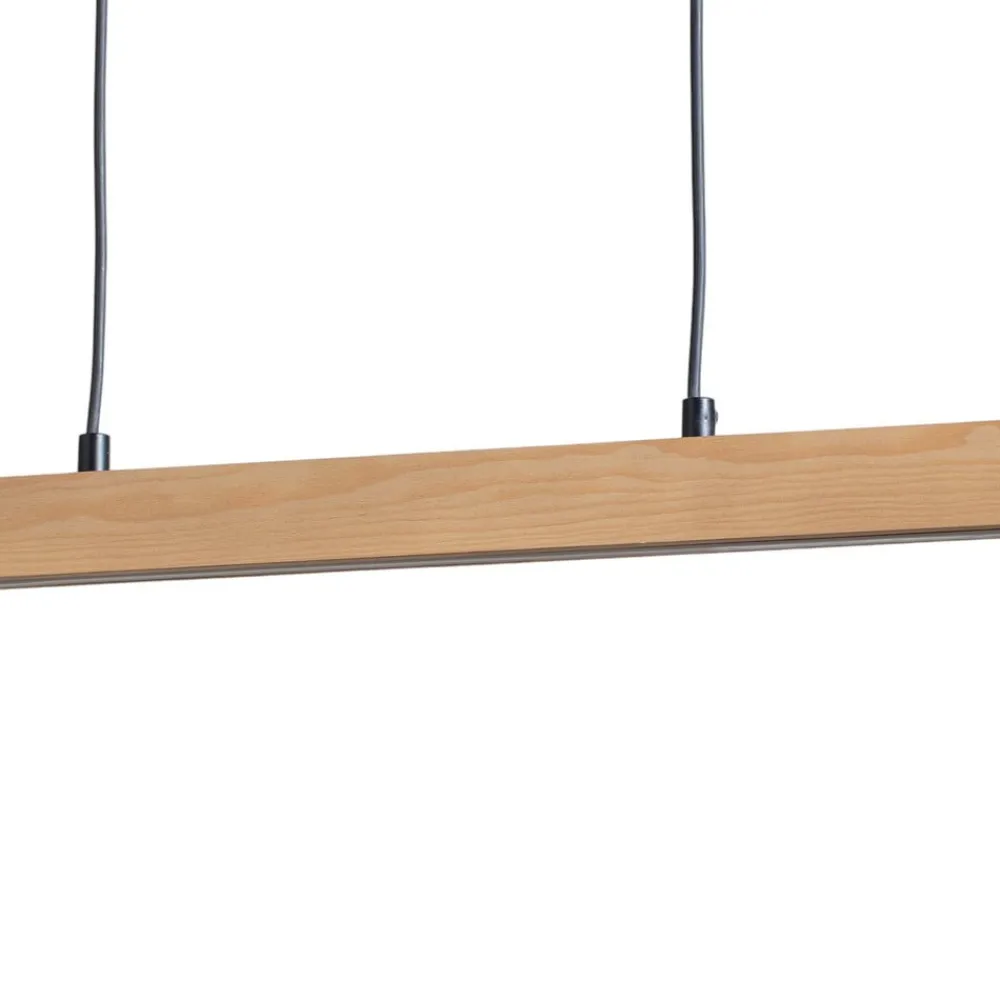 TK Lighting Pendellamper|Pendellamper > LED-hængelampe Teo, fyrretræ, længde 96 cm, træ, bjælkeform