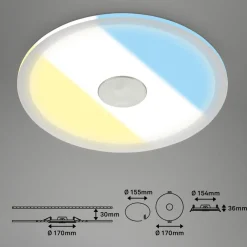 Briloner Loftlamper|Indbygningsspots > LED indbygget loftslampe 784 IP44 CCT Switch Ø 17cm