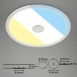 Briloner Loftlamper|Indbygningsspots > LED indbygget loftslampe 748 IP44 CCT Switch Ø 22cm