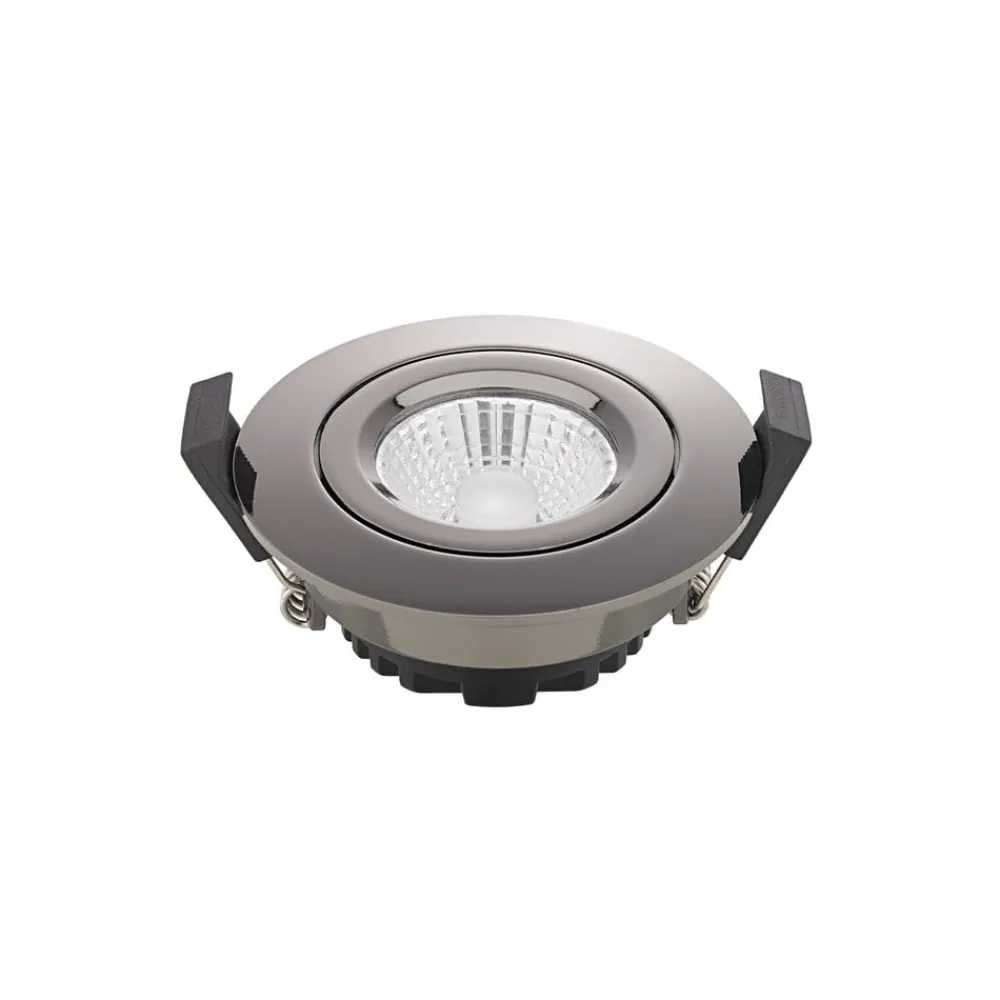 Indbygningsspots ^ Sigor LED indbygget loftspot Diled, Ø 8,5 cm, 6 W, 3.000 K, krom