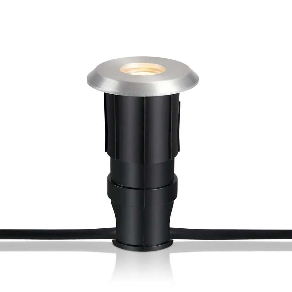 Markslöjd Nedgravet Udebelysning > LED-indbygningslampe Garden 24 Decklight, sølv, lys ovenfra, 3W